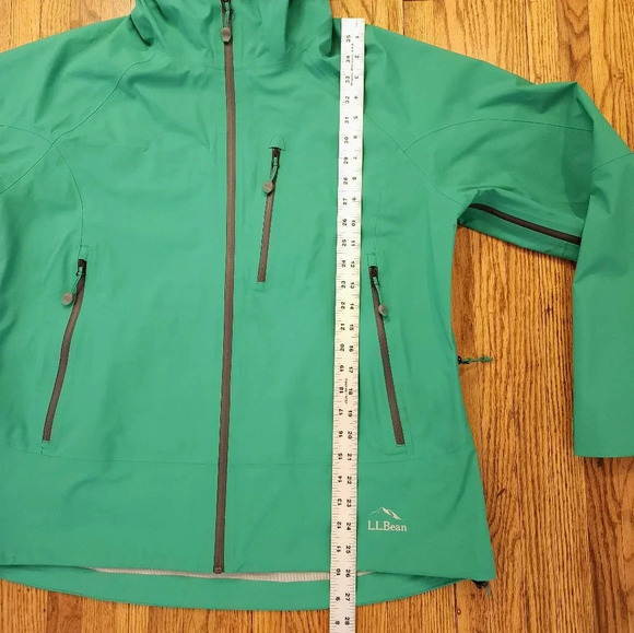 LL Bean Womens Trail Model Rain Jacket Hooded Green Size XL - Picture 3 of 8